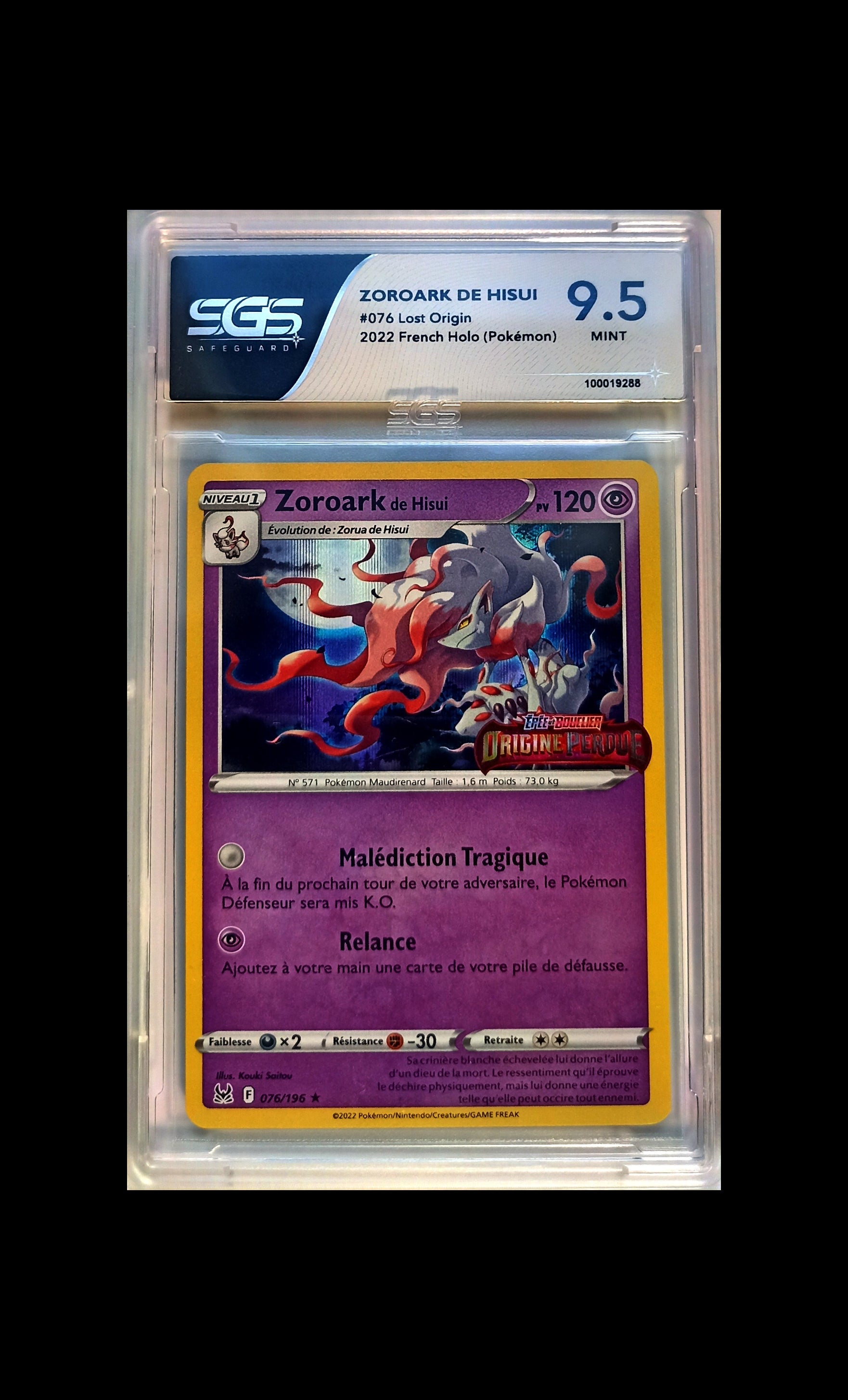 Zoroark de Hisui STAMP 076/196 EB11 SGS 9.5